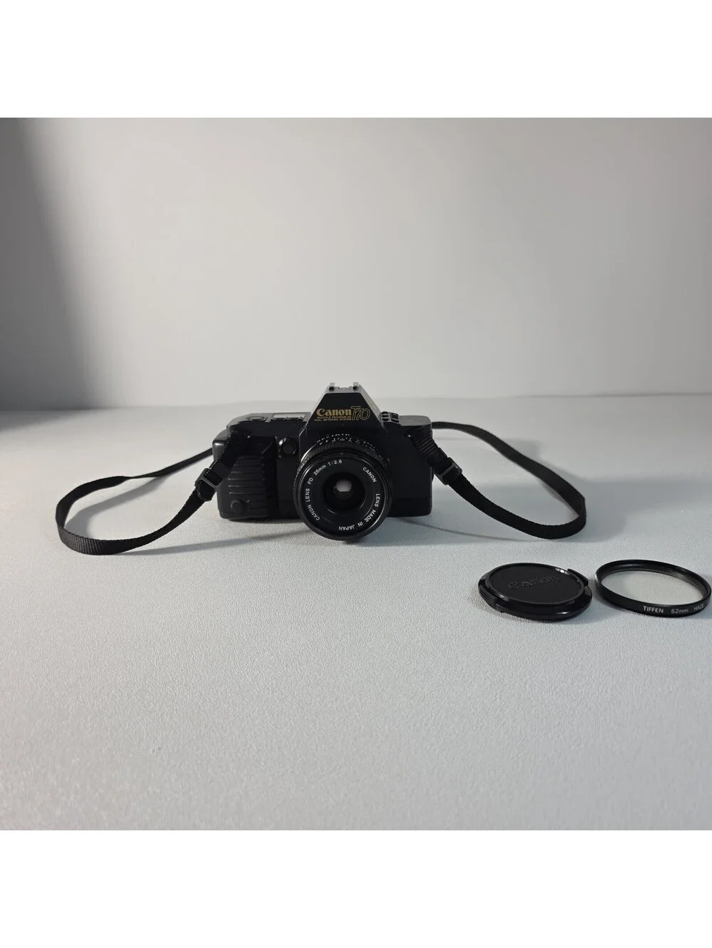 Canon T70 35mm SLR Camera with Canon 28mm F/2.8 Lens - Tested and Working